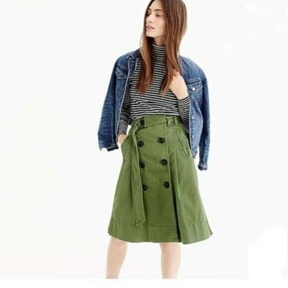 J Crew Chino Trench Skirt size 2 - Picture 1 of 8